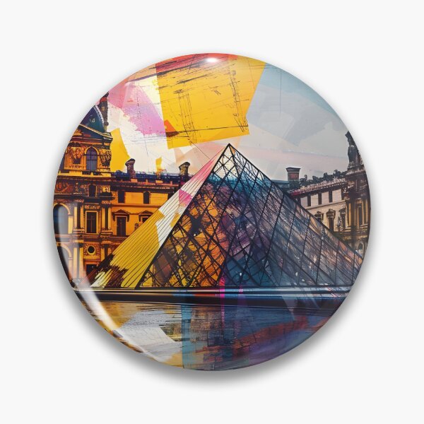 Item preview, Abstract Geometric Architecture of Louvre Museum in Paris France Colorfull Square Overlay 16 designed and sold by Daniel  Vargas.