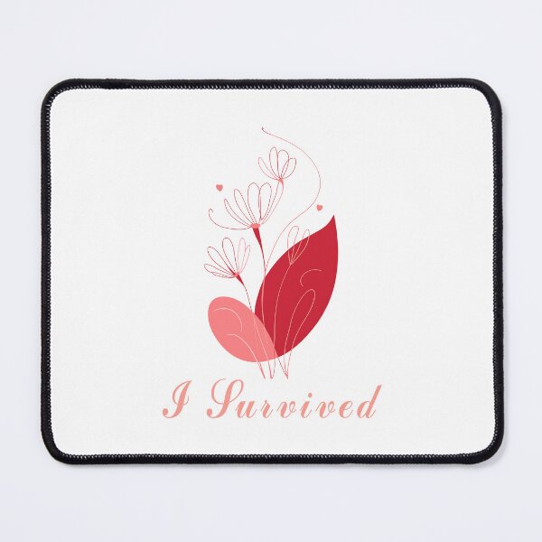 Item preview, Pink I Survived Cancer Survivors Floral Heart designed and sold by ArtCornerStudio.