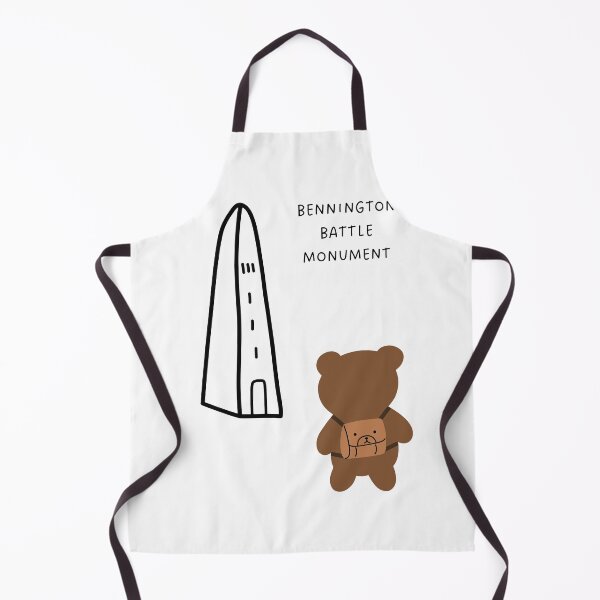 Item preview, Bennington Battle Monument - Minimalist Line Art with Bear Tourist (White Background) designed and sold by RM-Journey.