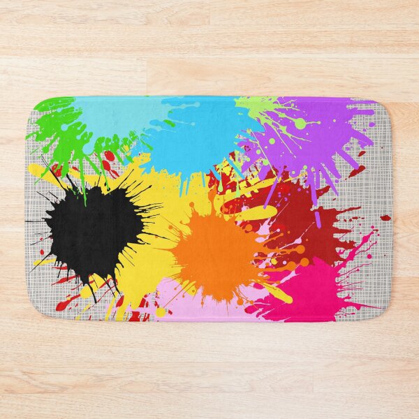 Item preview, Modern Abstract Pattern Ink Splots Brights Colorful Palette Canvas Background designed and sold by MirabiliaMagpie.