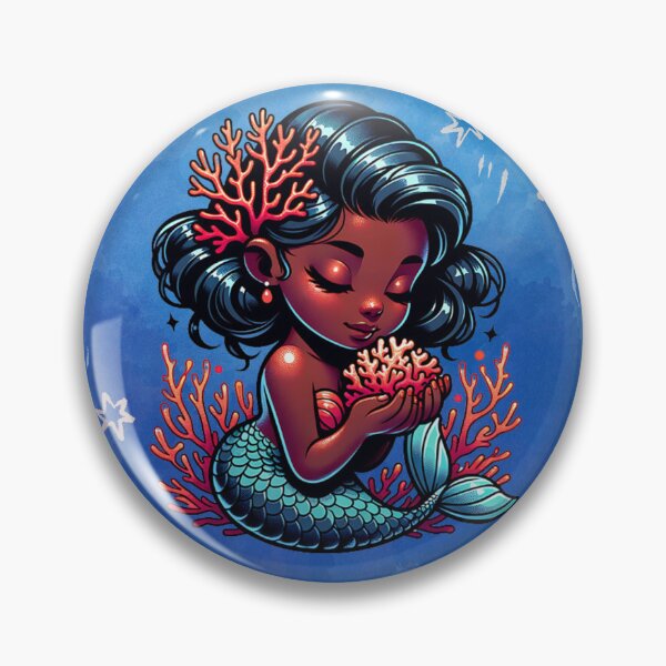 Item preview, Little Black Girl Mermaid Ebony Reef Elegance designed and sold by Expressiveess1.