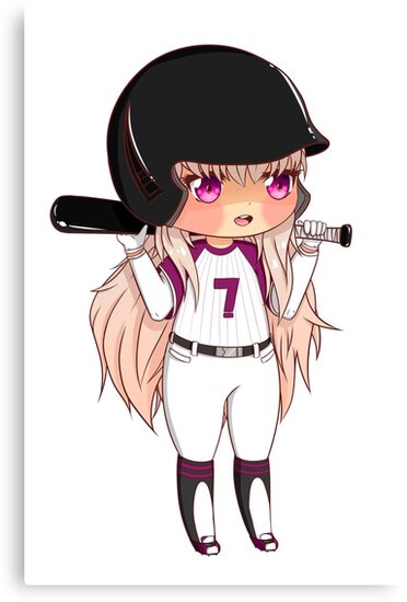 Dear Baseball Player Cute Anime Girl Sport Life Chibi Sports Wear Cool Anime Sport Baseball Bat Canvas Print By Tanyarave