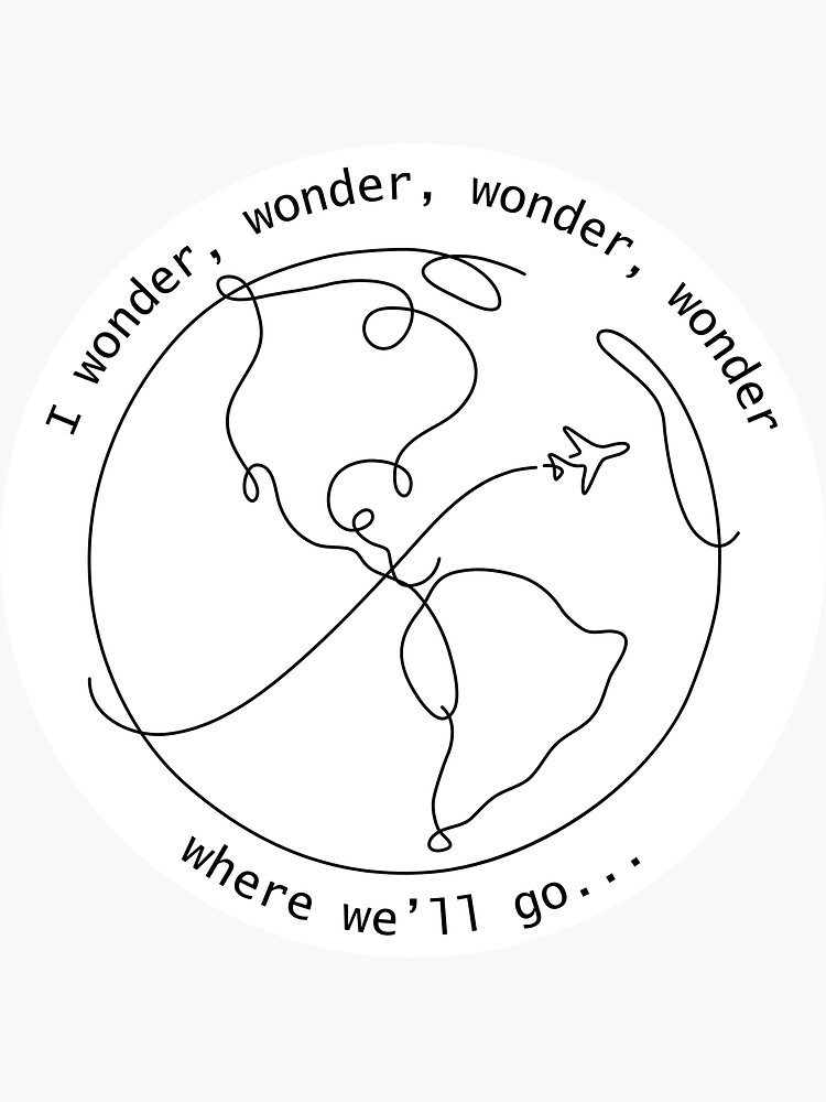 Thumbnail 3 von 3, Sticker, Der Songtext „I Wonder...“ von J-Hope ft. Jungkook inspirierte minimalistisches Design designt und verkauft von daebak-shop.