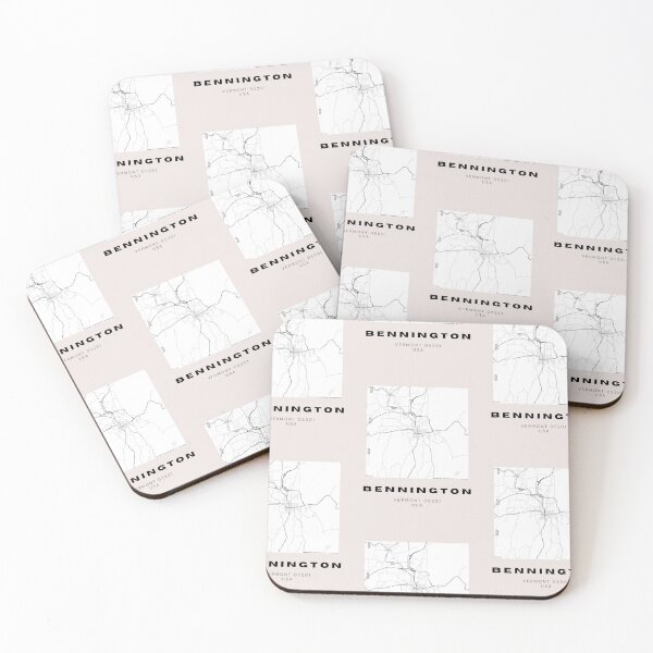 Item preview, Bennington Vermont 05201, USA - Adorable City Map (Pink Background) designed and sold by RM-Journey.