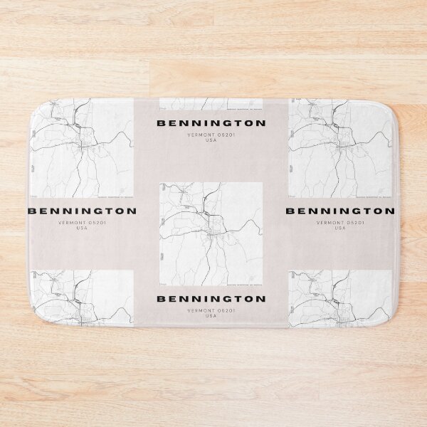 Item preview, Bennington Vermont 05201, USA - Adorable City Map (Pink Background) designed and sold by RM-Journey.