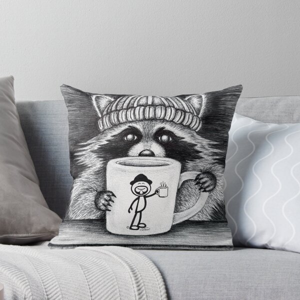 Item preview, Caffeinated Raccoon with GG Stick Figure  designed and sold by GDGCreations.