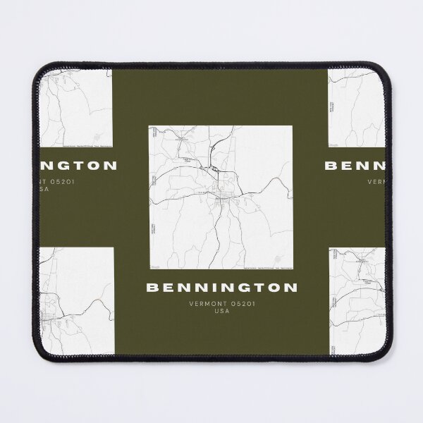 Item preview, Bennington Vermont 05201, USA - Cute City Map (Moss Green Background) designed and sold by RM-Journey.