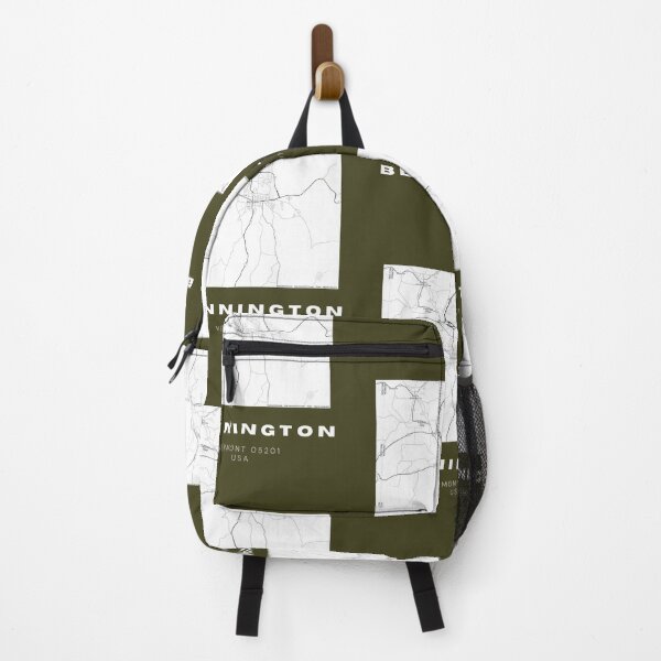 Item preview, Bennington Vermont 05201, USA - Cute City Map (Moss Green Background) designed and sold by RM-Journey.