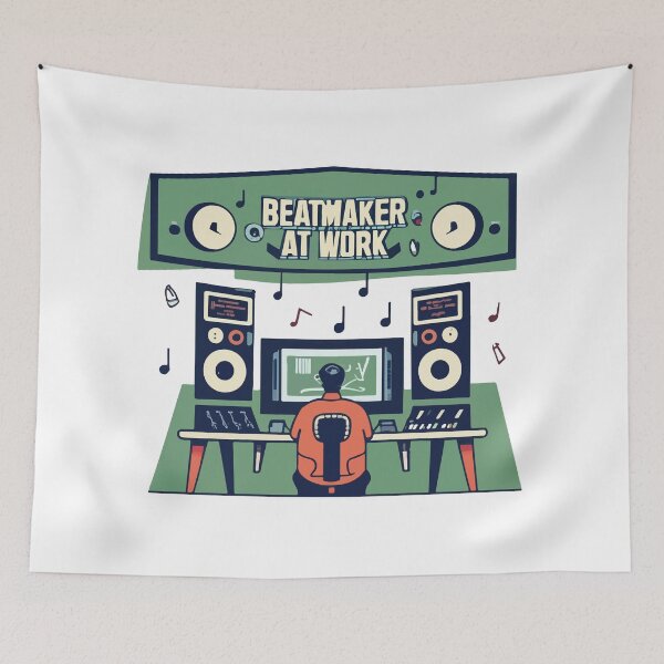 Item preview, Beatmaker at Work - Music Producer Studio Design designed and sold by NiftyWrx.