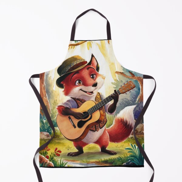 Item preview, Fox Portrait. fox playing guitar, musical fox, fox character, fantasy fox, whimsical fox designed and sold by FoxVibes.