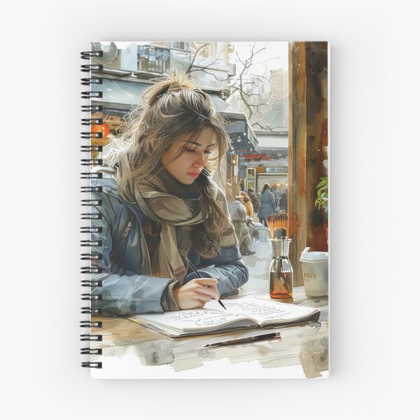 Item preview, Young Artist Sketching at a Corner Table | Handcrafted Art Print | Creative Inspiration designed and sold by Mr-whiteBG.