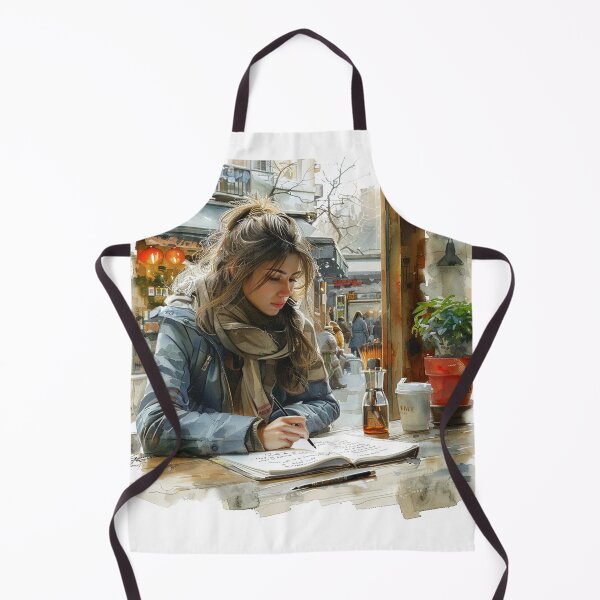 Item preview, Young Artist Sketching at a Corner Table | Handcrafted Art Print | Creative Inspiration designed and sold by Mr-whiteBG.