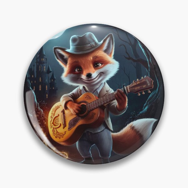 Item preview, Fox Portrait. fox playing guitar, musical fox, fox character, fantasy fox, whimsical fox designed and sold by FoxVibes.