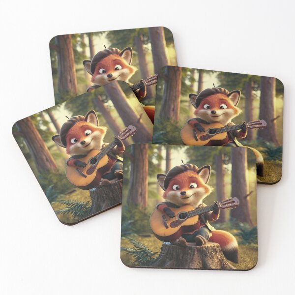 Artikelvorschau, Fuchs-Porträt. Fuchs spielt Gitarre, musikalischer Fuchs, Fuchsfigur, Fantasy-Fuchs, wunderlicher Fuchs entworfen und verkauft von FoxVibes.