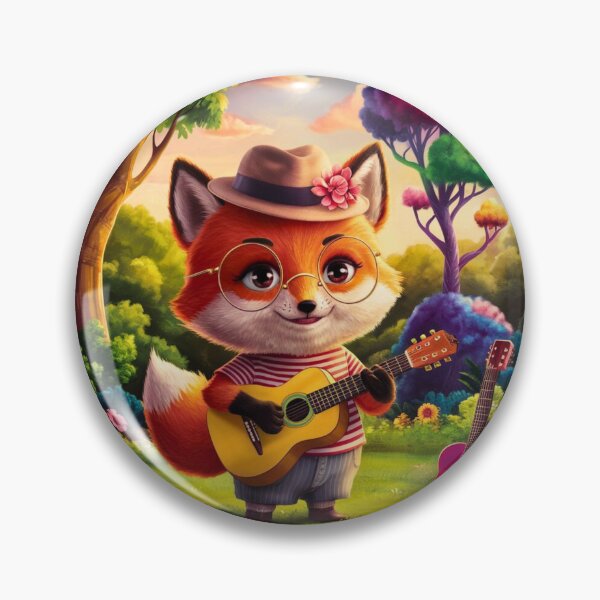 Item preview, Fox Portrait. fox playing guitar, musical fox, fox character, fantasy fox, whimsical fox designed and sold by FoxVibes.