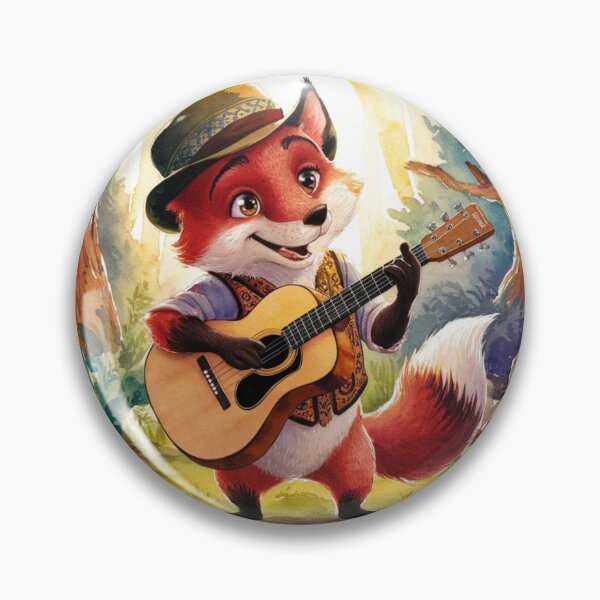 Item preview, Fox Portrait. fox playing guitar, musical fox, fox character, fantasy fox, whimsical fox designed and sold by FoxVibes.