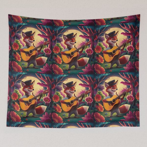 Artikelvorschau, Fuchs-Porträt. Fuchs spielt Gitarre, musikalischer Fuchs, Fuchsfigur, Fantasy-Fuchs, wunderlicher Fuchs entworfen und verkauft von FoxVibes.