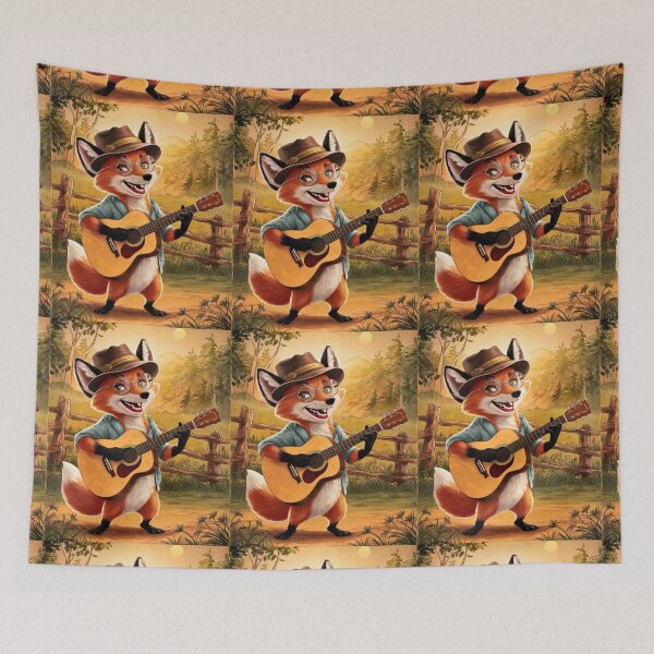Artikelvorschau, Fuchs-Porträt. Fuchs spielt Gitarre, musikalischer Fuchs, Fuchsfigur, Fantasy-Fuchs, wunderlicher Fuchs entworfen und verkauft von FoxVibes.