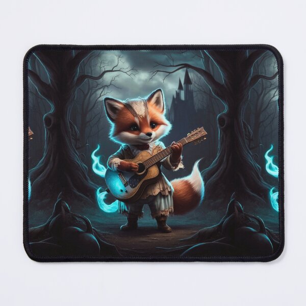 Item preview, Fox Portrait. fox playing guitar, musical fox, fox character, fantasy fox, whimsical fox designed and sold by FoxVibes.