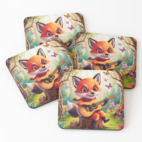 Artikelvorschau, Fuchs-Porträt. Fuchs spielt Gitarre, musikalischer Fuchs, Fuchsfigur, Fantasy-Fuchs, wunderlicher Fuchs entworfen und verkauft von FoxVibes.