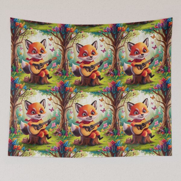 Artikelvorschau, Fuchs-Porträt. Fuchs spielt Gitarre, musikalischer Fuchs, Fuchsfigur, Fantasy-Fuchs, wunderlicher Fuchs entworfen und verkauft von FoxVibes.