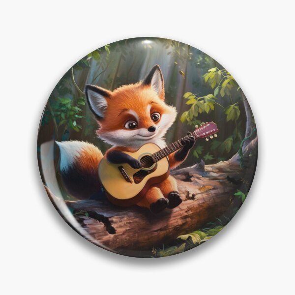 Item preview, Fox Portrait. fox playing guitar, musical fox, fox character, fantasy fox, whimsical fox designed and sold by FoxVibes.