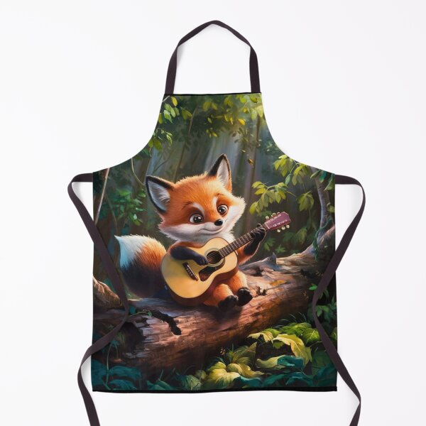 Item preview, Fox Portrait. fox playing guitar, musical fox, fox character, fantasy fox, whimsical fox designed and sold by FoxVibes.