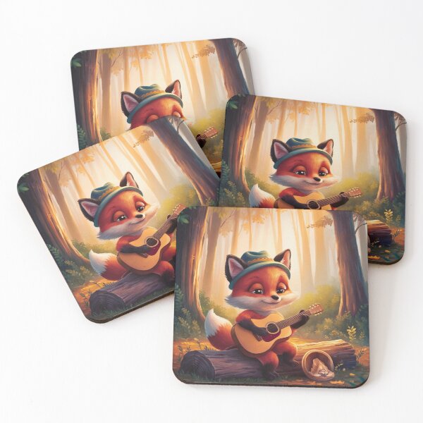 Item preview, Fox Portrait. fox playing guitar, musical fox, fox character, fantasy fox, whimsical fox designed and sold by FoxVibes.