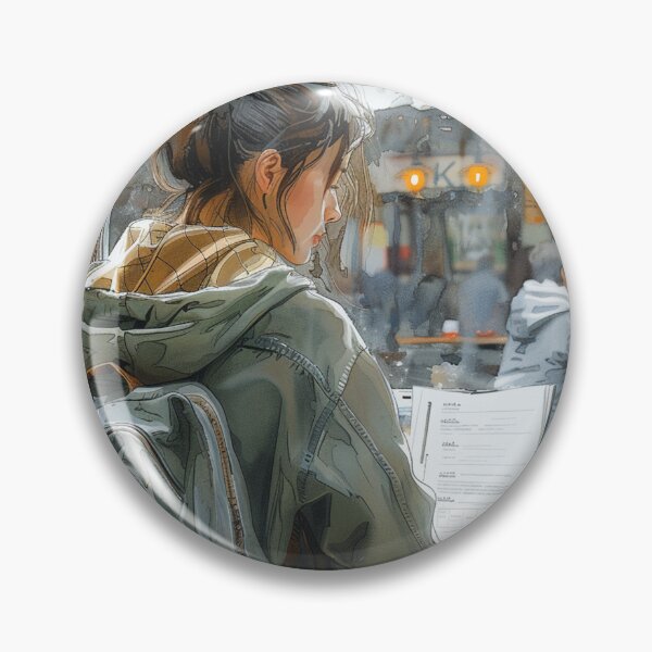 Item preview, Young Artist Sketching at Corner Table | Handcrafted Art Print  designed and sold by Mr-whiteBG.