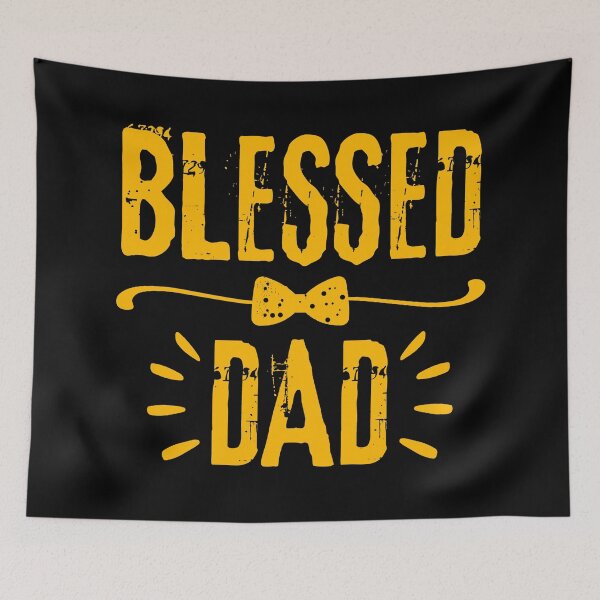 Item preview, Blessed Dad, ywllow design.  designed and sold by MoriaStore.