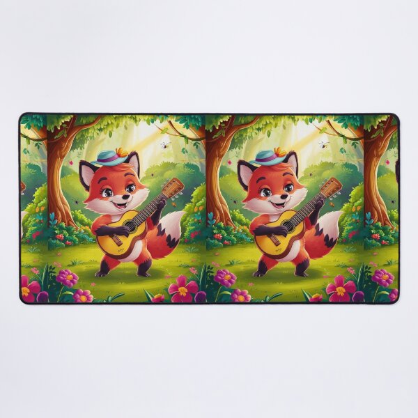 Item preview, Portrait. fox playing guitar, musical fox, fox character, fantasy fox, whimsical fox designed and sold by FoxVibes.
