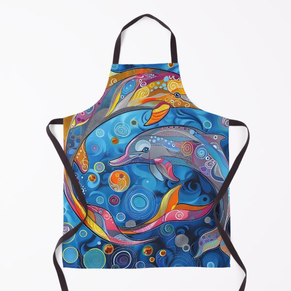 Item preview, Estampado de delfines caprichoso abstracto colorido designed and sold by dcrc.