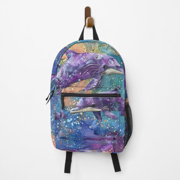 Item preview, Colorful abstract whimsical dolphin print designed and sold by dcrc.