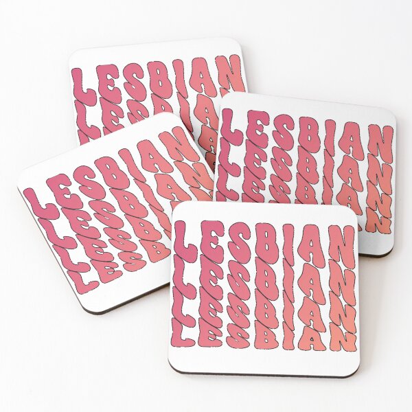 Item preview, Lesbian Retro Stacked Pink Orange Gradient Font designed and sold by SanguineSiren.
