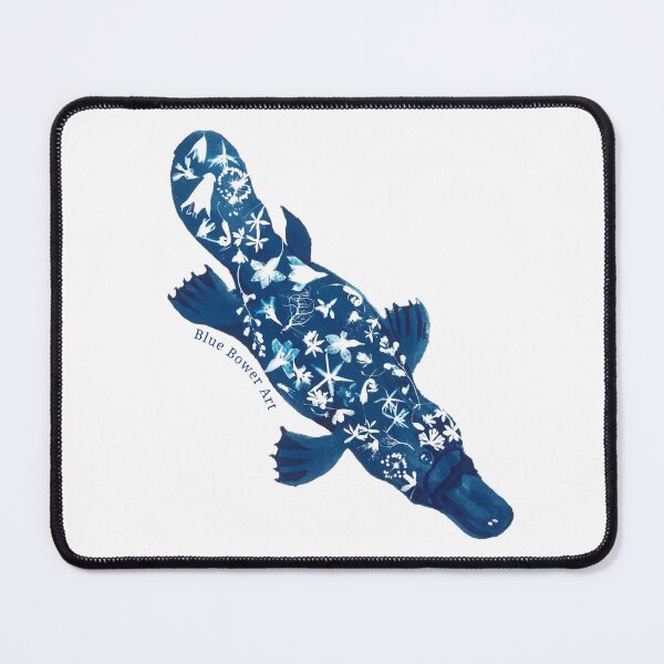Item preview, Platypus and Flowers Cyanotype Sunprint designed and sold by Blue Bower Art.