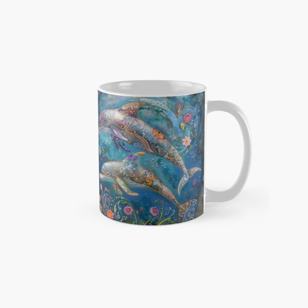 Item preview, colorful abstract whimsical dolphin print designed and sold by dcrc.