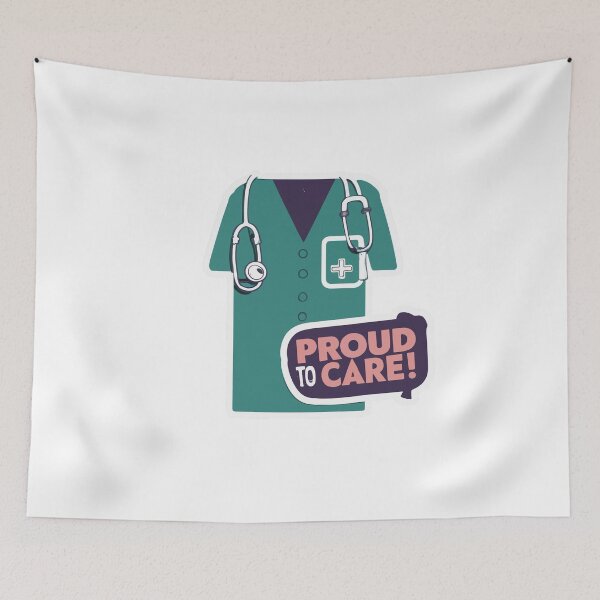 Item preview, Proud to Care Nurse Scrub Top Design designed and sold by NiftyWrx.