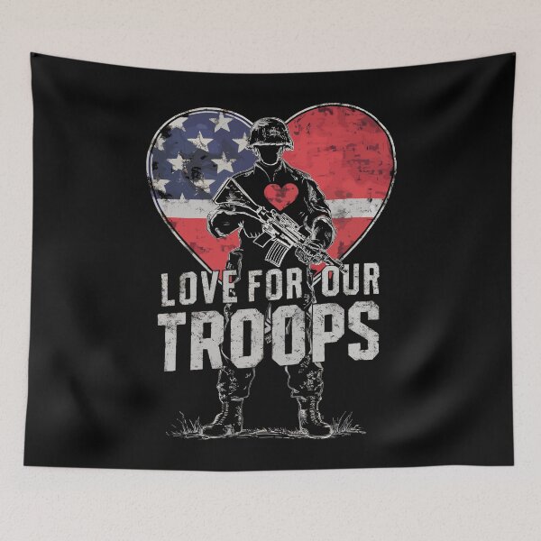 Item preview, Love For Our Troops Armed Forces Day Celebration Memorial Day USA Veteran's Day designed and sold by Quirky Shirts.