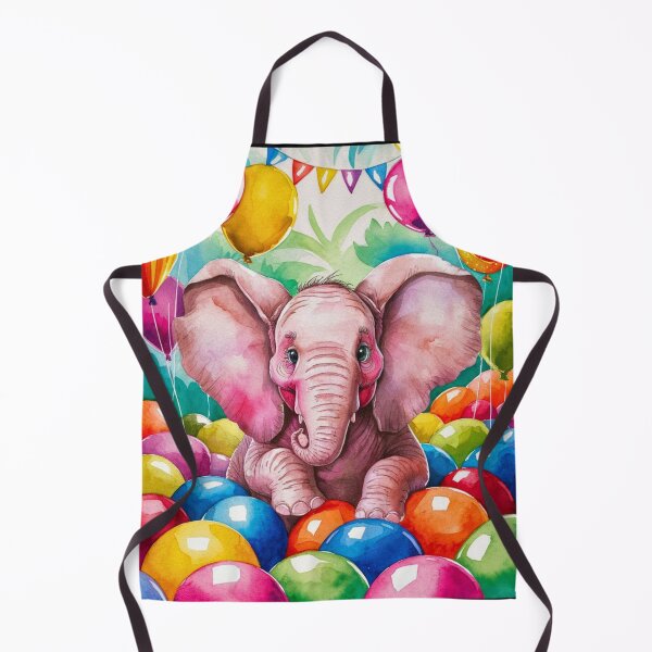 Item preview, Elephant Portrait. birthday elephant, elephant with balloons designed and sold by ElephantVibes.