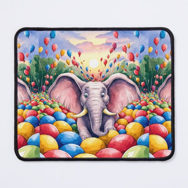 Item preview, Elephant Portrait. birthday elephant, elephant with balloons designed and sold by ElephantVibes.