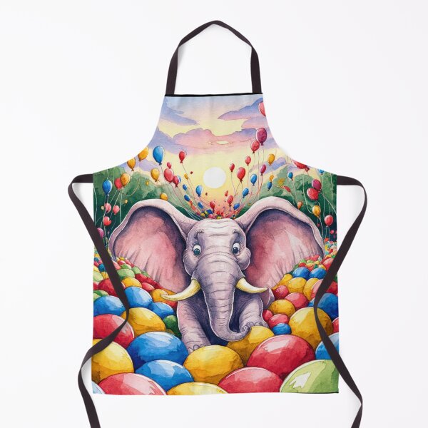 Item preview, Elephant Portrait. birthday elephant, elephant with balloons designed and sold by ElephantVibes.