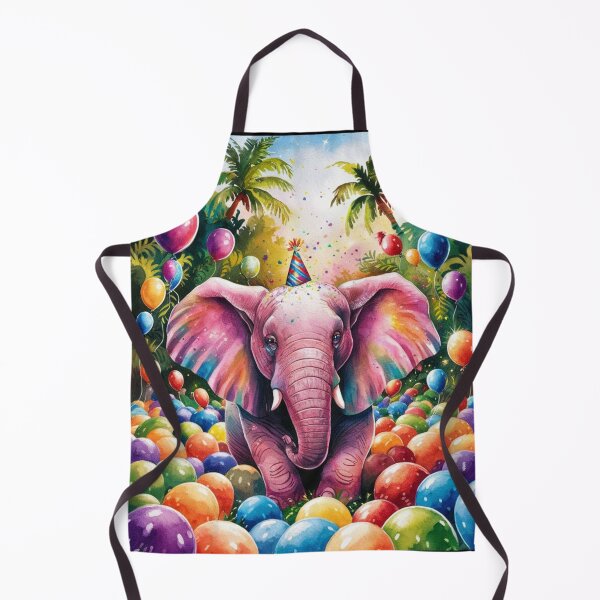 Item preview, Elephant Portrait. birthday elephant, elephant with balloons designed and sold by ElephantVibes.