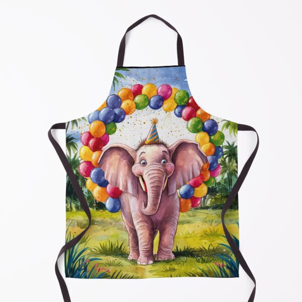 Item preview, Elephant Portrait. birthday elephant, elephant with balloons designed and sold by ElephantVibes.