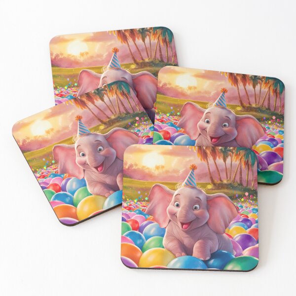 Item preview, Elephant Portrait. birthday elephant, elephant with balloons designed and sold by ElephantVibes.