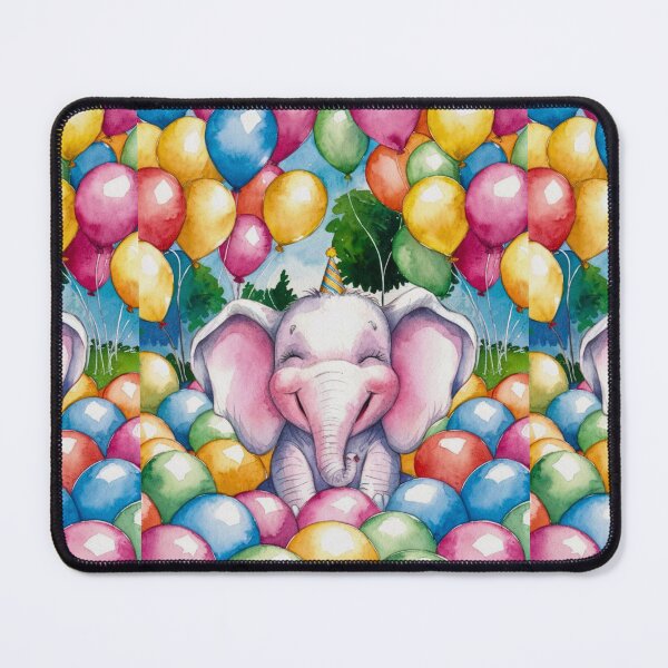 Item preview, Elephant Portrait. birthday elephant, elephant with balloons designed and sold by ElephantVibes.