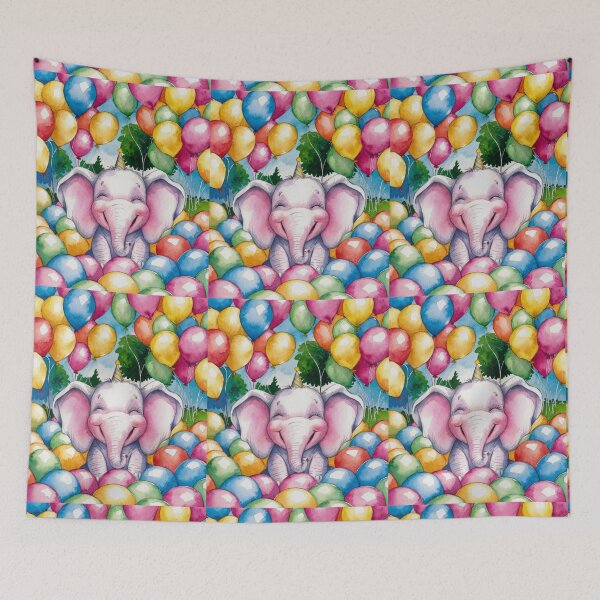 Item preview, Elephant Portrait. birthday elephant, elephant with balloons designed and sold by ElephantVibes.
