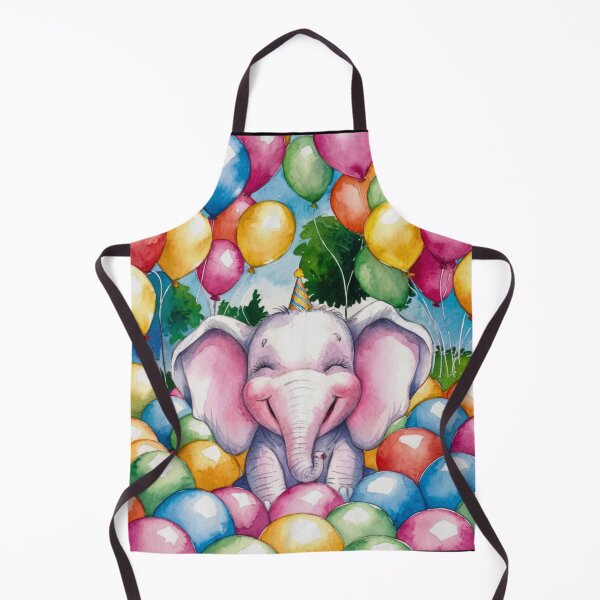Item preview, Elephant Portrait. birthday elephant, elephant with balloons designed and sold by ElephantVibes.