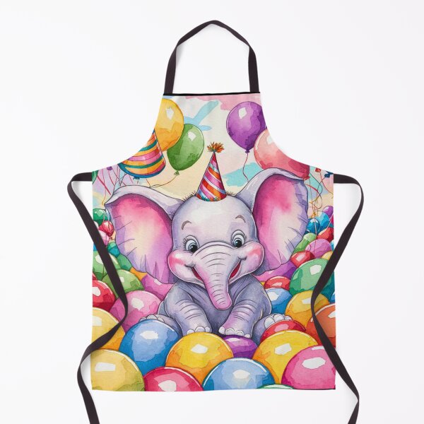 Item preview, Elephant Portrait. birthday elephant, elephant with balloons designed and sold by ElephantVibes.