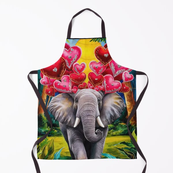 Item preview, Elephant Portrait. elephant valentines, elephant love, hearts of love designed and sold by ElephantVibes.