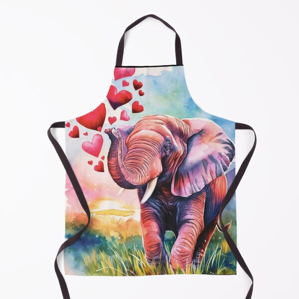 Item preview, Elephant Portrait. elephant valentines, elephant love, hearts of love designed and sold by ElephantVibes.